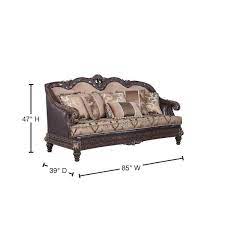 Best Master Furniture Marquess Traditional Walnut Faux Leather Sofa
