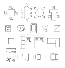 Furniture Linear Vector Symbols Floor