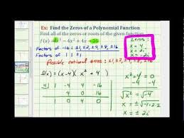 Find The Zeros Of A Polynomial Function