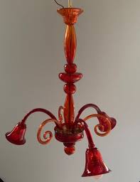 Red Murano Glass Chandelier From Seguso