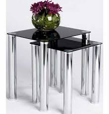 Atripaldi Black Glass Nest Of Tables