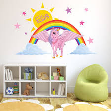 Custom Name Rainbow Unicorn Wall