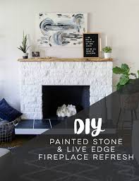 Diy Painted Stone Fireplace Refresh