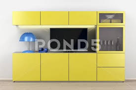 Led Tv And Yellow Tv Cabinet Royalty