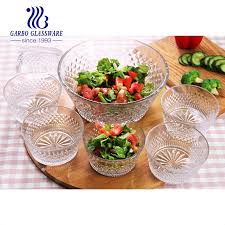 New Arrival 7pcs Glass Salad Bowl Set
