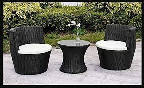 3 Piece Rattan Egg Chair Garden Patio