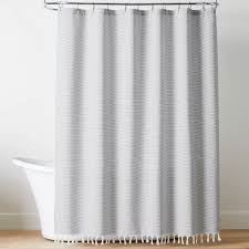 Cream Ticking Stripe Shower Curtain