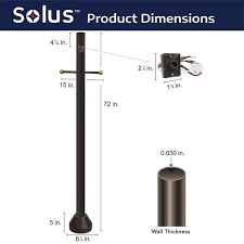 Solus 6 Ft Bronze Surface Mount Aluminum Lamp Post With Cross Arm And Photo Control Sm6 320stv Bz