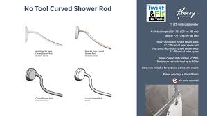 No Tools Curved Shower Rods