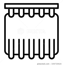 Decoration Shower Curtain Icon Outline