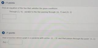 1 Points Find An Equation Of The Line