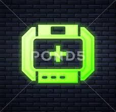 Glowing Neon First Aid Kit Icon