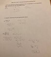 Solved Math 30 2 Unit 4 Rational