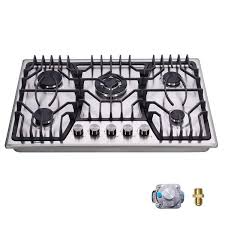 5 Burner Gas Cooktop In Stainless Steel