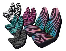 Zebra Print Car Seat Cover Set Zebra
