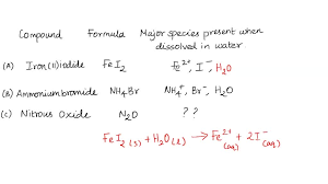 Compound Formula Major Species Present