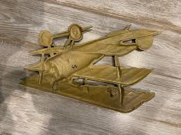 Vintage Large Metal Airplane Wall Decor