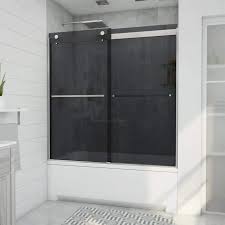 Dreamline Shdr 6360602g09 Sapphire 56 60 Inch W X 60 Inch H Semi Frameless Bypass Tub Door In Satin Black And Gray Glass