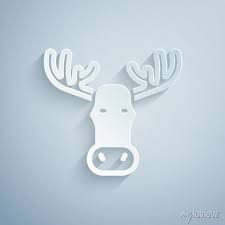 Paper Cut Moose Head With Horns Icon