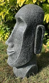 Head Moai Tiki Concrete Ornament