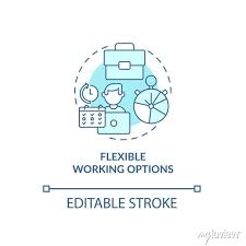 Flexible Working Options Blue Concept