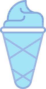 Ice Cream Cone Icon In Blue And White