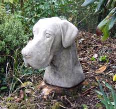 Great Dane Dog Stone Head Sculpture