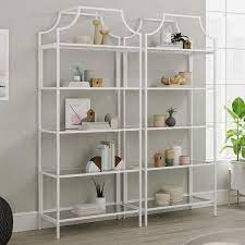 5 Shelf Bookcase With Glass Shelves