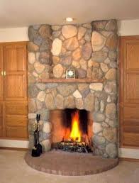 River Rock On A Fireplace Surround