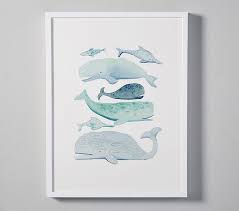 Blue Whales Wall Art Pottery Barn Kids