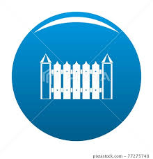 Garden Fence Icon Blue Vector Stock