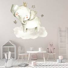 Elephant Moon Stars Baby Nursery Wall