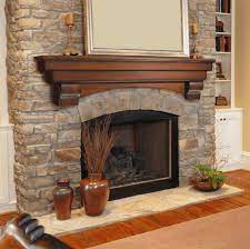 Distressed Wood Fireplace Mantel Shelf