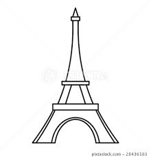 Eiffel Tower Icon Outline Style