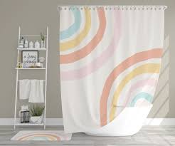 Boho Kids Cream Rainbow Shower Curtain