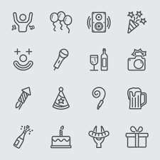 Birthday Party Icons Vector Art Icons