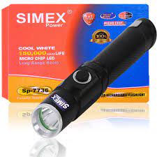 rechargeable led torch light simex