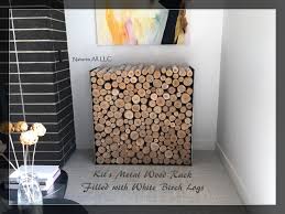 Wood Rack Fireplace Logs Printed
