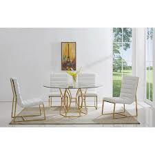 Laurie 60 In Gold Glass Round Dining