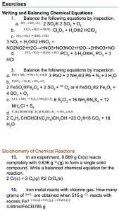 Balancing Chemical Equations