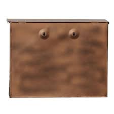 Spacious Envelope Shaped Wall Mount Iron Mail Box Copper Finish