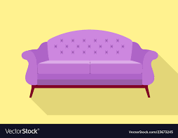 Violet Sofa Icon Flat Style Royalty