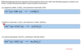 Write The Balanced Net Ionic Equation