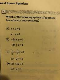 Solved Ms Of Linear Equations Which Of
