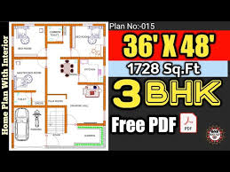 36x48 Ft House Plan 1728 Sqft Ghar Ka