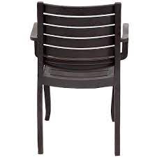 Sunnydaze Illias Plastic Outdoor Patio Arm Chair Set Of 2 Brown