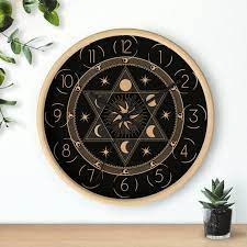 Spiritual Symbols Wall Clock Star Of