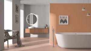 Cozy Minimalist Bathroom In Orange