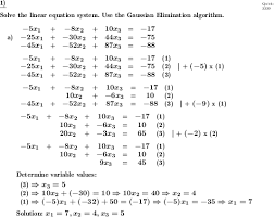 Linear Equation System Gaussian