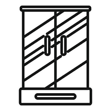 Glass Shower Cabin Icon Outline Vector